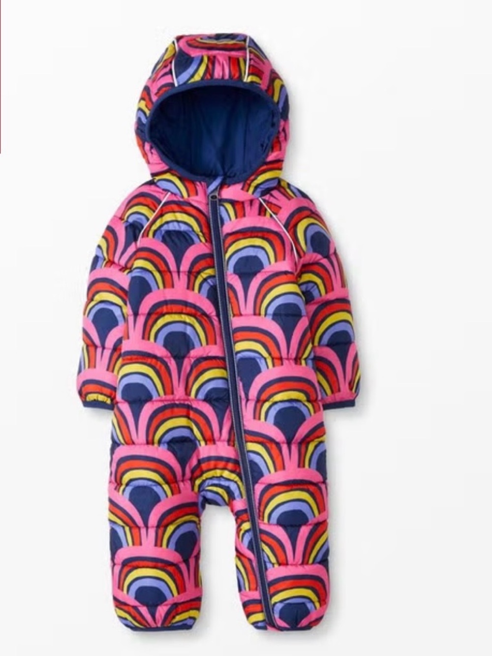 Hello Rainbow On Navy Hooded Hanna Andersson Infant Snowsuit 6-12M